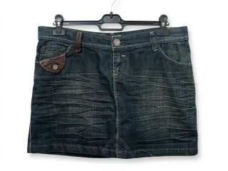 Falda vaquera Kanak mini detalles piel