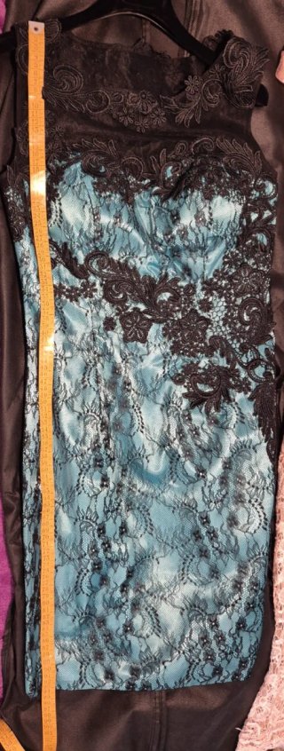 Vestido fiesta Rosa Clara negro y turquesa