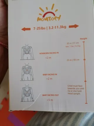 Mochila Portabebés Momtory 7-25 lbs