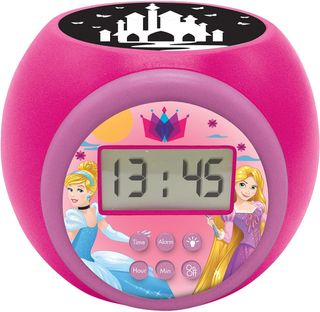 LEXIBOOK, Disney Stitch, Reloj Despertador proyector con función de repetición y Alarma, Luz Nocturna con Temporizador, Pantalla LCD, Funciona con Pilas, Azul, RL977DLXB