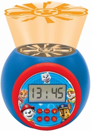 LEXIBOOK, Disney Stitch, Reloj Despertador proyector con función de repetición y Alarma, Luz Nocturna con Temporizador, Pantalla LCD, Funciona con Pilas, Azul, RL977DLXB