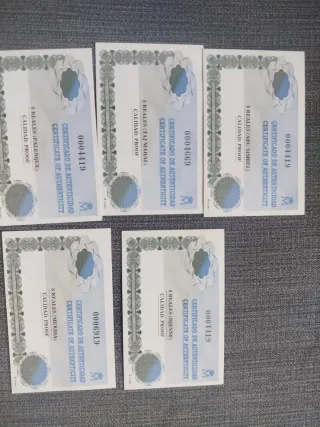 Colección 5 Monedas Plata 2000 Pesetas España