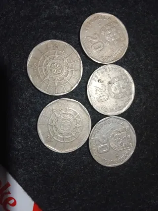 5 Monedas Portuguesas Escudos