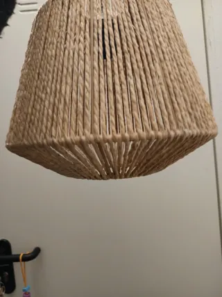 Lámpara de techo de papel imitación yute