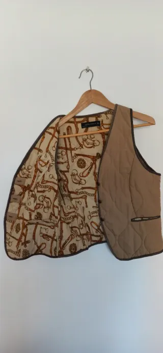 Chaleco Zara Beige Talla L