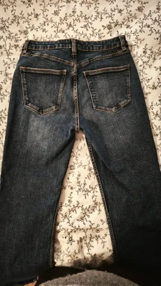 Jeans vaqueros Zara cropped flare tiro medio T38