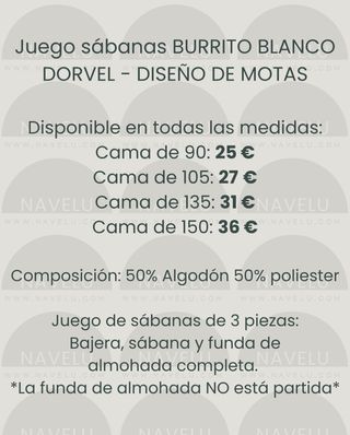 Juego Sábanas Verano Burrito Blanco Motas celeste