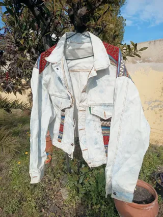 Cazadora unisex vaquera retro 80' overzise