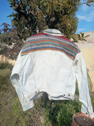 Cazadora unisex vaquera retro 80' overzise