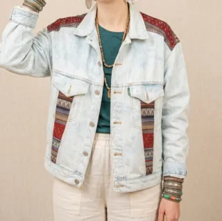 Cazadora unisex vaquera retro 80' overzise