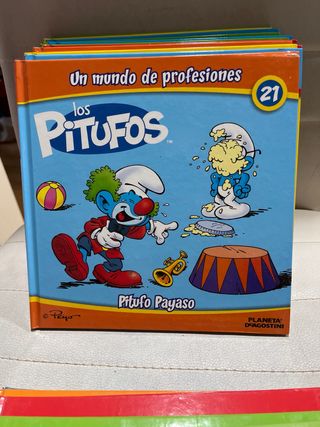 Lote de libros Un mundo de profesiones Los pitufos