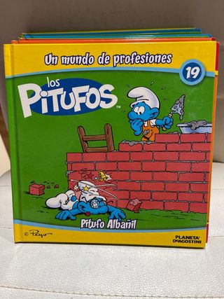 Lote de libros Un mundo de profesiones Los pitufos