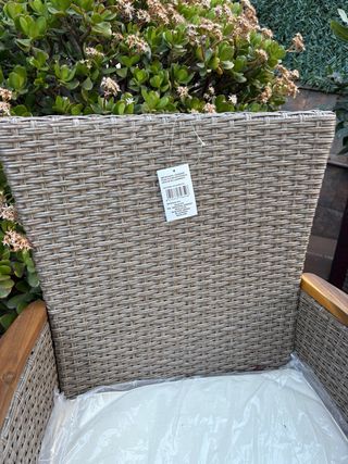 2 Sillas de Jardín Ratán y Madera