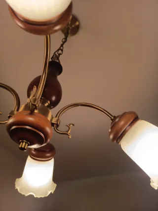 Lámpara de techo madera y metal