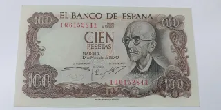 2 Billetes 100 y 500 Pesetas SC 1970/1979