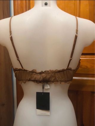 Sujetador seda 100% Zara marrón.