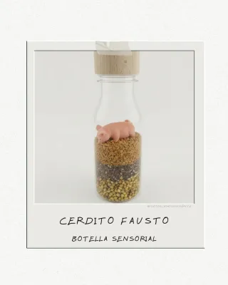 Botella Sensorial Artesanal Cerdito