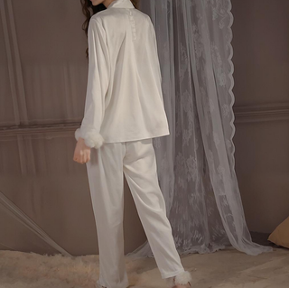 Pijama Satén Blanco Estilo Vintage
