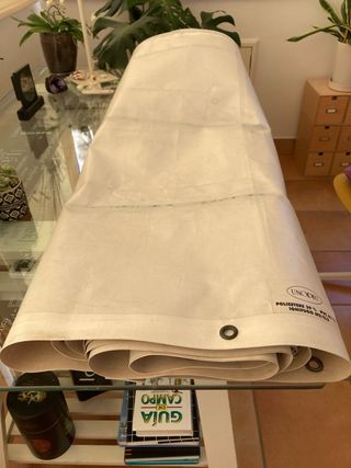 Pérgola UNOPIU acero cromado con dos toldos