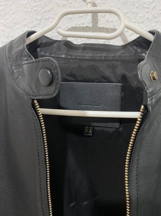 Cazadora Piel Negra Massimo Dutti