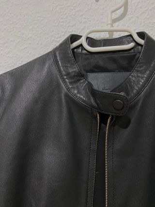 Cazadora Piel Negra Massimo Dutti