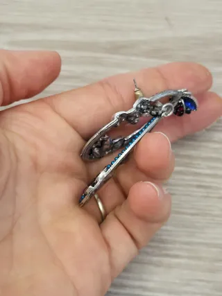 Pendientes largos vintage flor multicolor