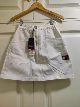 TOMMY HILFIGER - Falda Blanca Vaquera