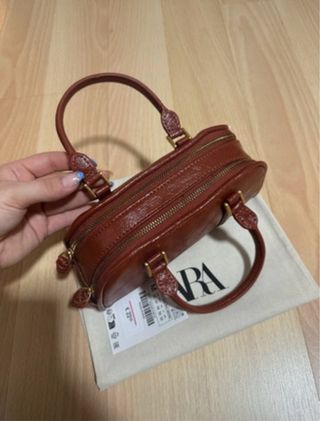 Bolso Zara efecto piel marrón
