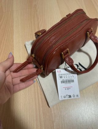 Bolso Zara efecto piel marrón
