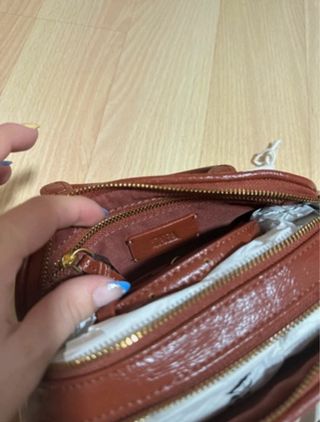 Bolso Zara efecto piel marrón