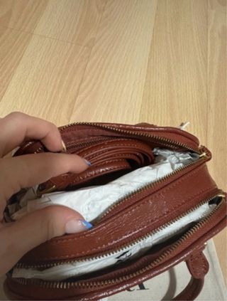 Bolso Zara efecto piel marrón