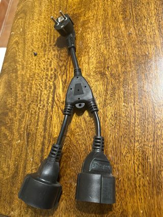 Adaptador alargador corriente 2 tomas