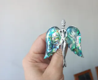 Broche y Colgante Nácar Ángel Multicolor