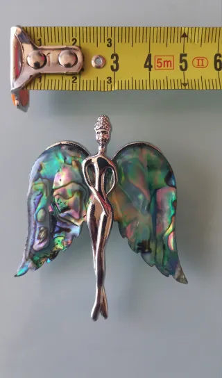 Broche y Colgante Nácar Ángel Multicolor