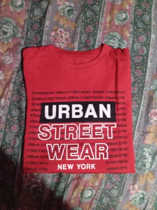Camiseta Urbana Streetwear Roja Niños