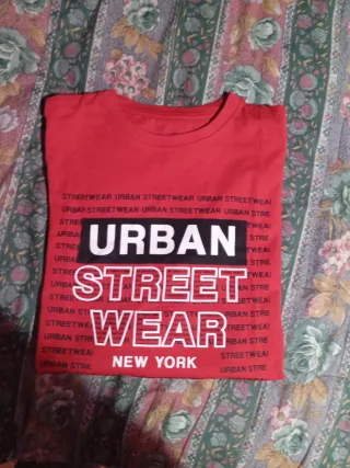 Camiseta Urbana Streetwear Roja Niños