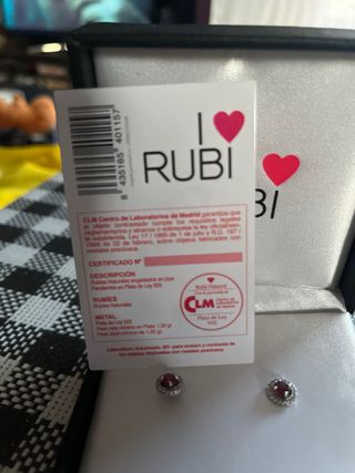 Pendientes Plata con Rubíes