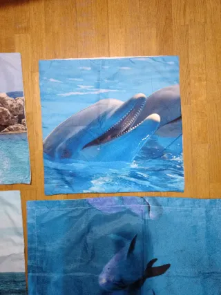 Fundas Cojín y funda, almohada Delfines Azul