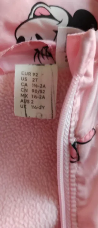 Cortavientos niña Minnie Mouse, con forro polar