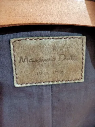 Chaqueta Cuero Massimo Dutti Marrón