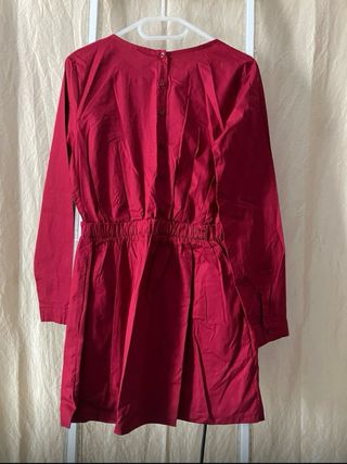 Vestito bordeaux puro cotone Made in Italy