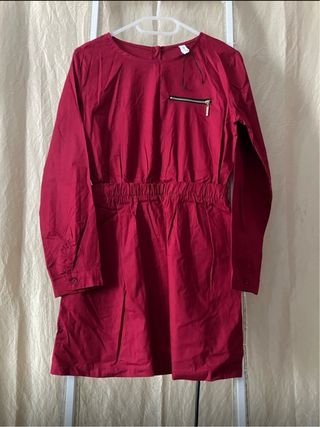Vestito bordeaux puro cotone Made in Italy
