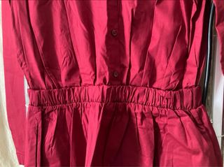Vestito bordeaux puro cotone Made in Italy