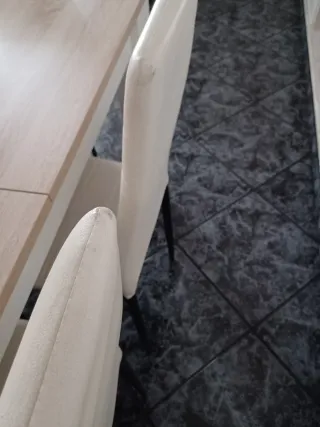 Conjunto 6 sillas polipiel blanco