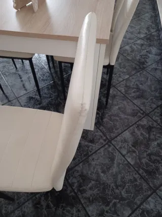 Conjunto 6 sillas polipiel blanco