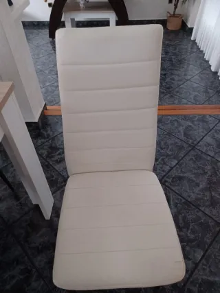 Conjunto 6 sillas polipiel blanco