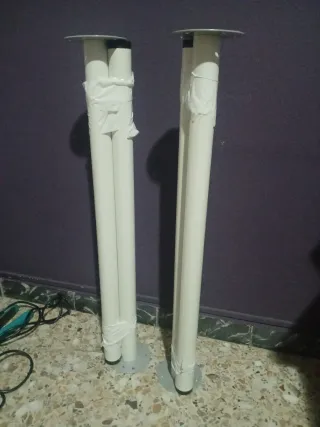 Patas para mesa metal/plástico plateado/blanco