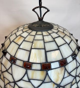 Lámpara Techo Tiffany Cristal Metal