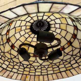 Lámpara Techo Tiffany Cristal Metal