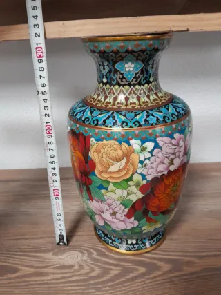 Jarrón Chino Cloisonné Flores
